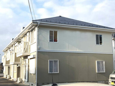 茨城県つくば市 外壁屋根塗装｜階で塗分けてアパートを一新