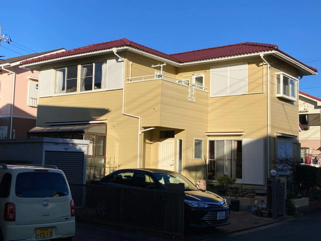 千葉県東金市のK様邸　外壁屋根塗装、ベランダ防水塗装の施工事例です