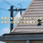 雨漏りを放置するとどうなる？住宅への影響と早期発見のコツ