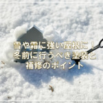 雪や霜に強い屋根に！冬前に行うべき塗装と補修のポイント