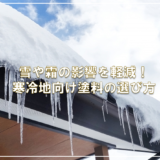 雪や霜の影響を軽減！寒冷地向け塗料の選び方