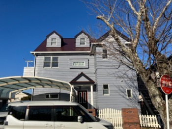 ブルーグレーで魅せる、洋風住宅の外壁塗装/千葉県香取市外壁・屋根塗装リフォーム