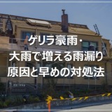 ゲリラ豪雨・大雨で増える雨漏り｜原因と早めの対処法