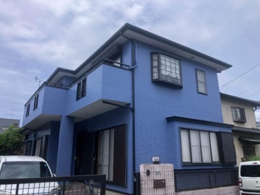 深みブルーで艶やかに蘇る外観｜千葉県銚子市外壁・屋根塗装リフォーム