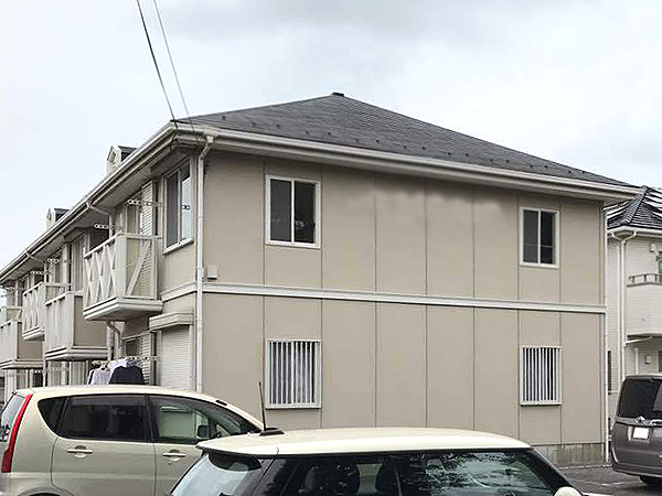 茨城県つくば市 外壁屋根塗装|階で塗分けてアパートを一新