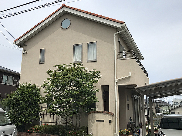 茨城県鹿嶋市外壁塗装|塗り壁を活かしツヤ消しに